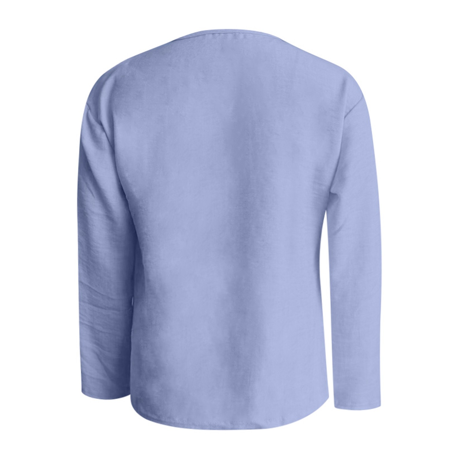 thumbnail image 5 of Camiseta informal de manga larga y cuello en V - Elegante cuello en V, color versátil, tejido cómodo, 5 of 5
